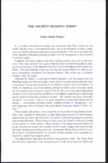 (PDF) The Ancient Manding Script