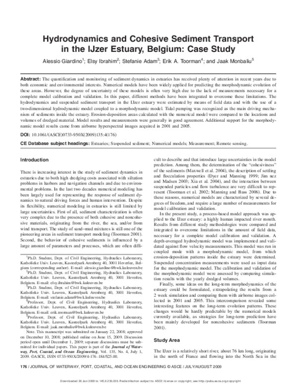 (PDF) Hydrodynamics and Cohesive Sediment Transport In the IJzer ...