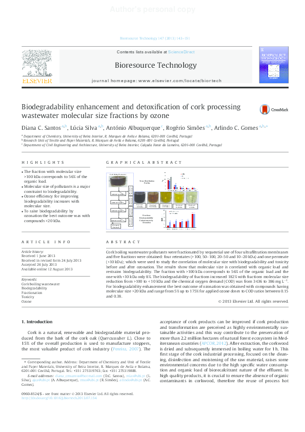 (PDF) Biodegradability enhancement and detoxification of cork ...