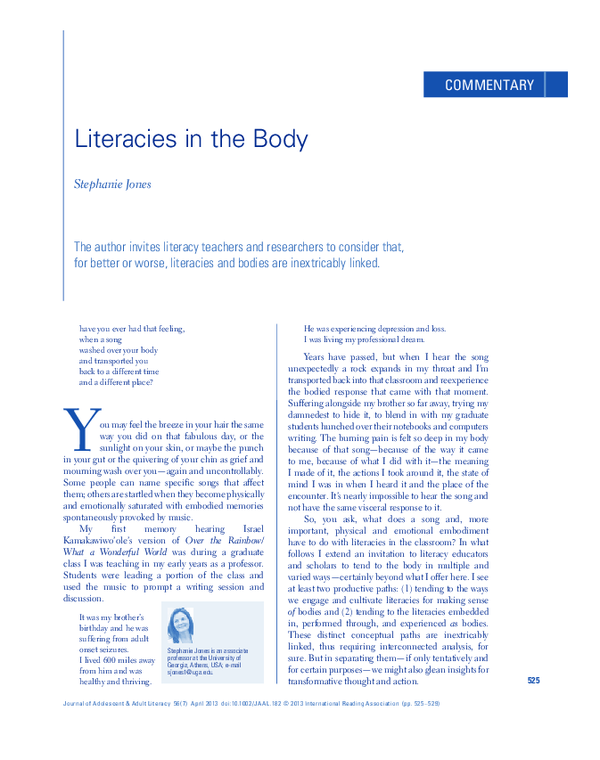(PDF) Literacies in the Body