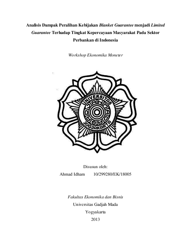 Analisis Dampak Peralihan Kebijakan Blanket Guarantee menjadi Limited
