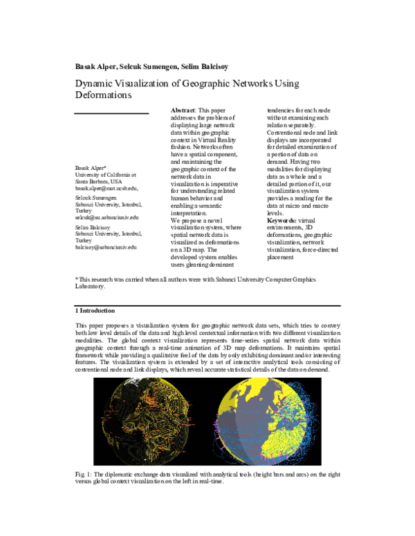 (PDF) Dynamic Visualization of Geographic Networks Using Deformations