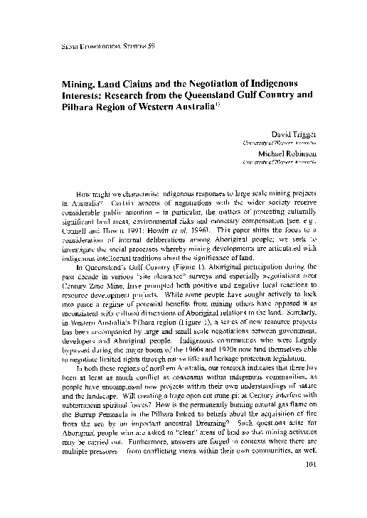 (PDF) Mining, land claims & the negotiation of Indigenous interests ...