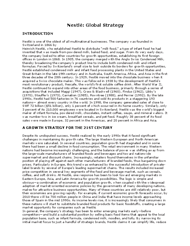 Globalization nestle essay picture