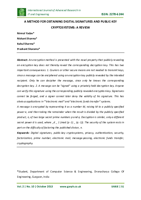 (PDF) A METHOD FOR OBTAINING DIGITAL SIGNATURES AND PUBLIC-KEY ...
