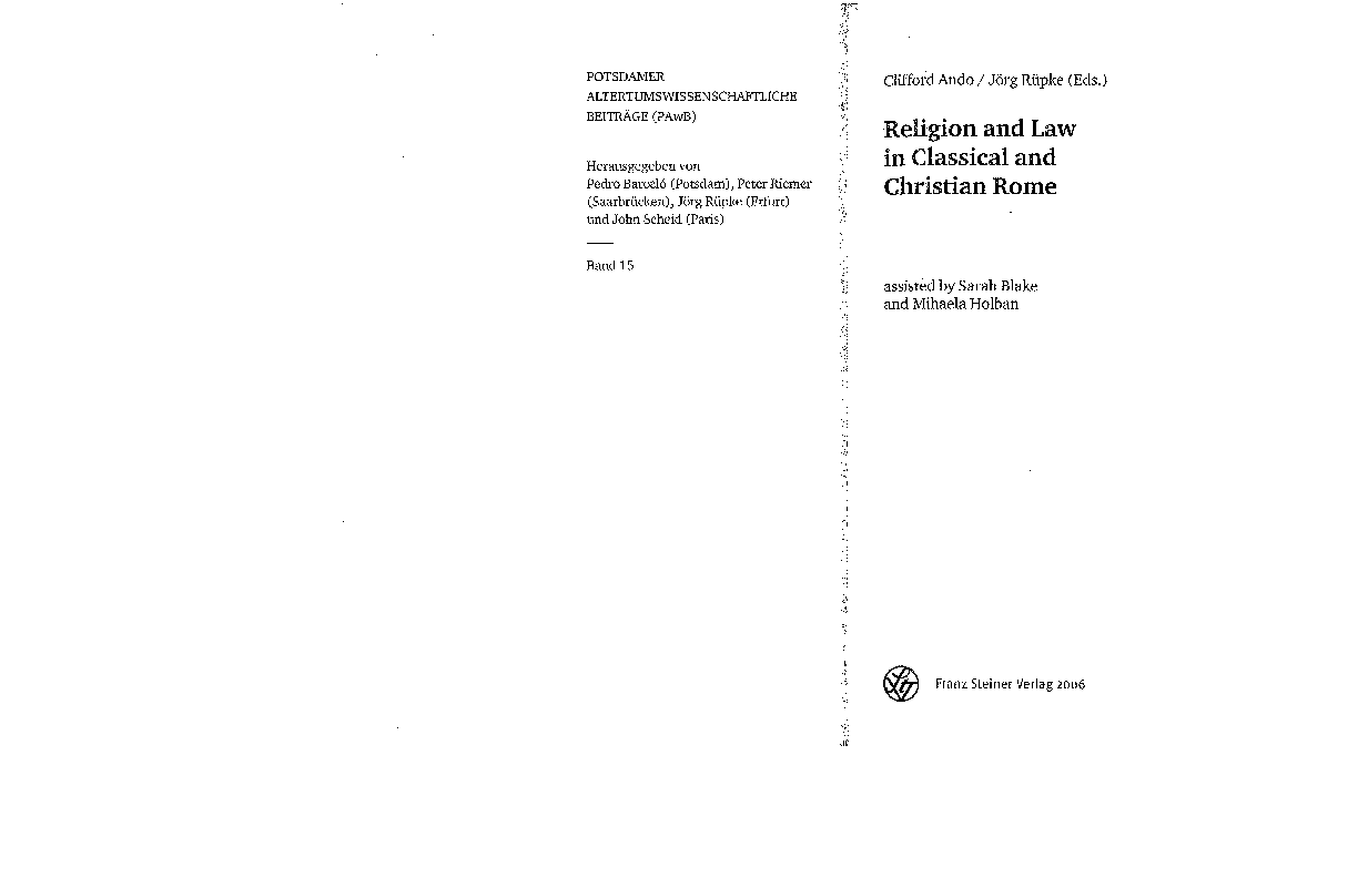 (PDF) Magic, Religion, and Law The Case of the Lex Cornelia de