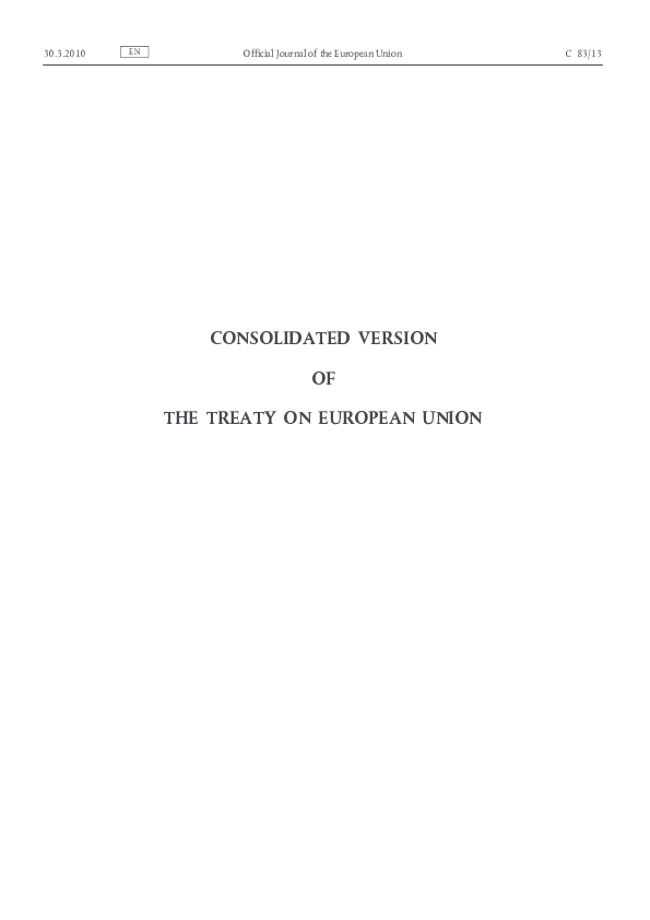 (PDF) CONSOLIDATED VERSION OF THE TREATY ON EUROPEAN UNION
