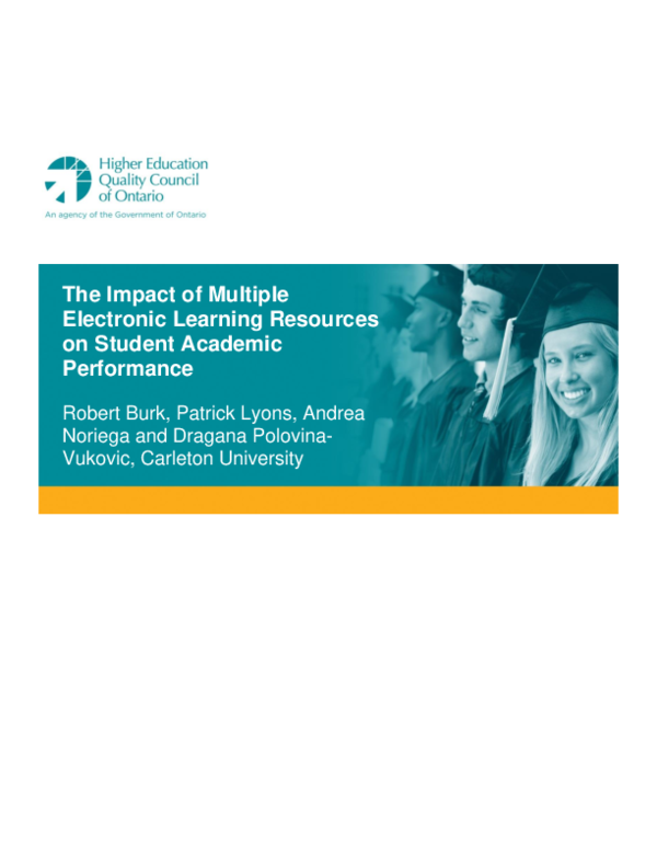 (PDF) The Impact of Multiple Electronic Learning Resources on Student ...