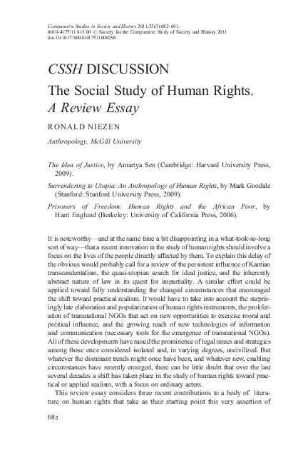 (PDF) CSSH DISCUSSION The Social Study of Human Rights. A Review Essay