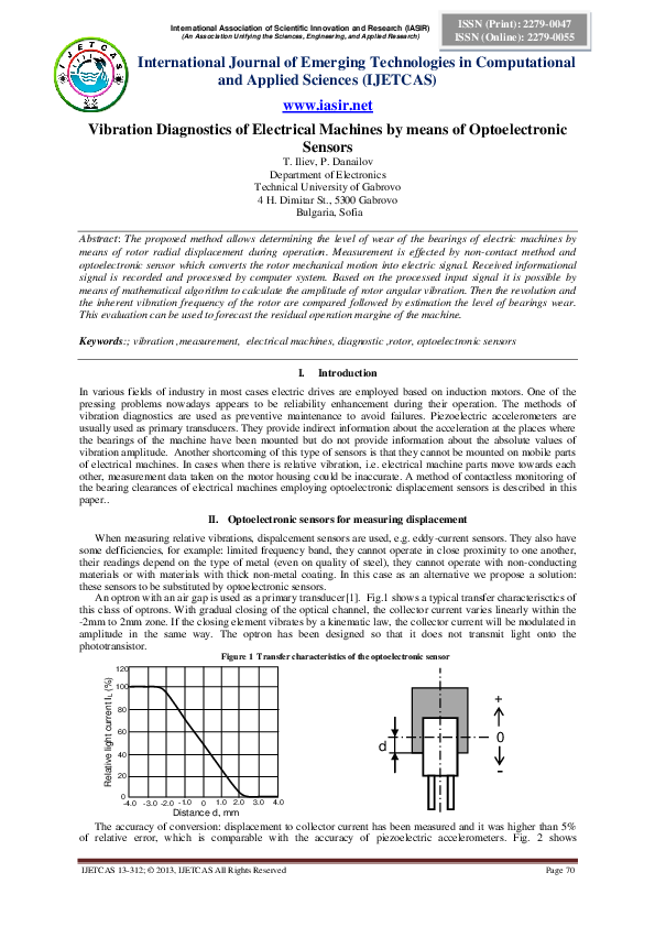 (PDF) Vibration Diagnostics of Electrical Machines by means of