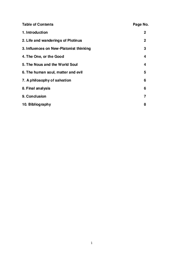 What is plotinus concept of the one image