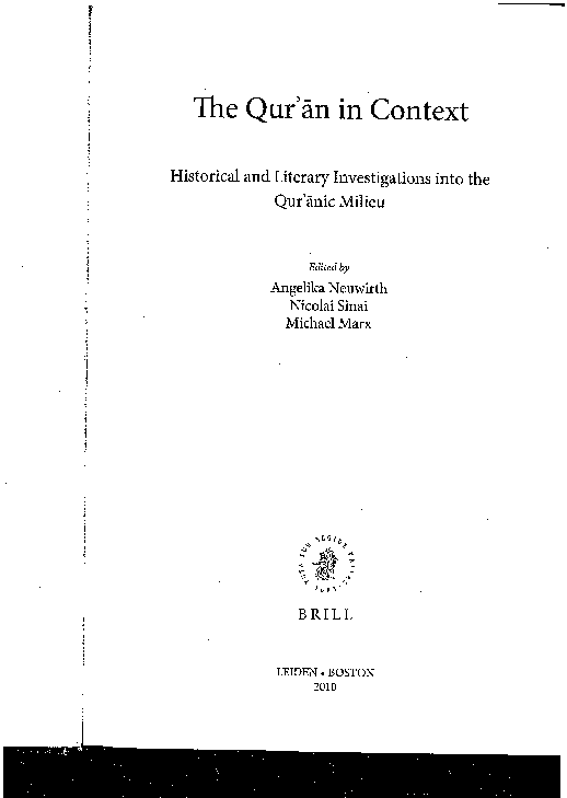(PDF) The Relevance of Early Arabic Poetry for Qur'anic Studies (2010)