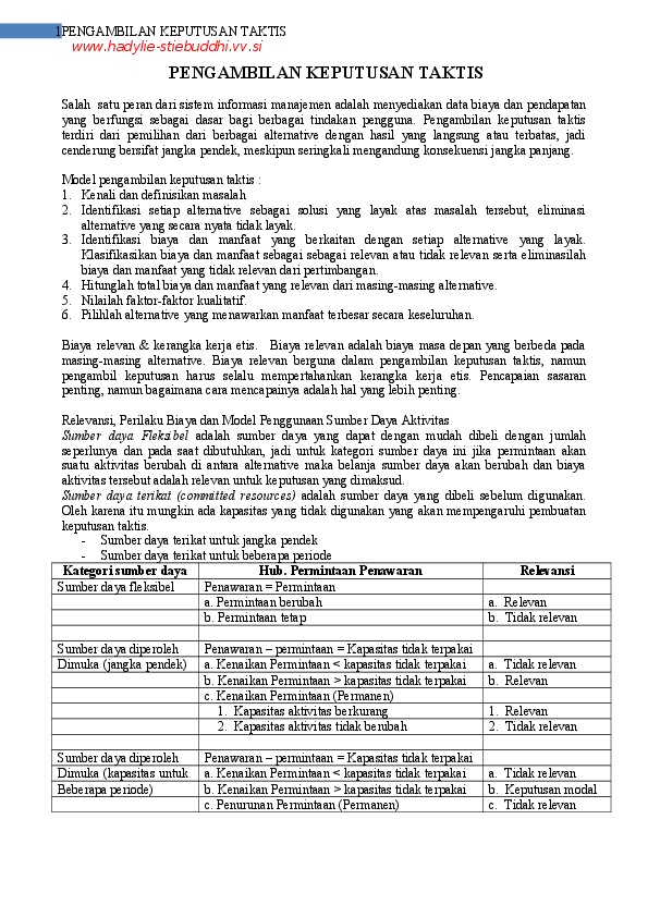 Doc Pengambilan Keputusan Taktis Aprilia Widiastuti Academia Edu