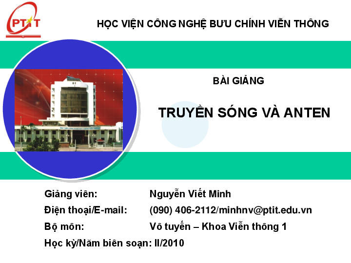 First page of “HỌC VIỆN CÔNG NGHỆ BƢU CHÍNH VIỄN THÔNG BÀI GIẢNG”