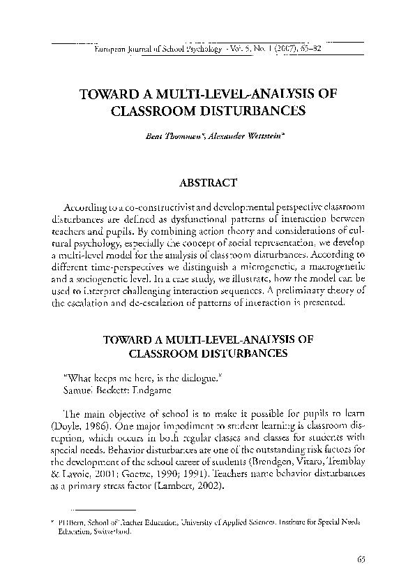 Types of disruptive behaviour in the classroom picture