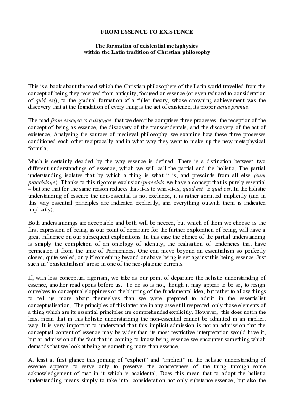 metaphysical essence