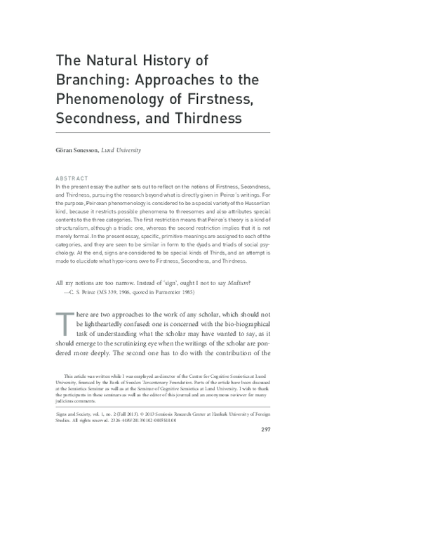 (PDF) The Natural History of Branching: Approaches to the Phenomenology ...