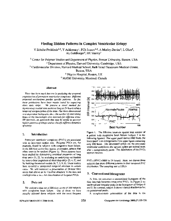 (PDF) Finding Hidden Patterns in Complex Ventricular Ectopy