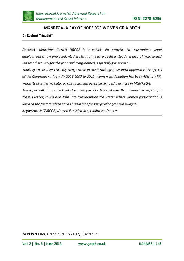 Social impact of mgnrega picture