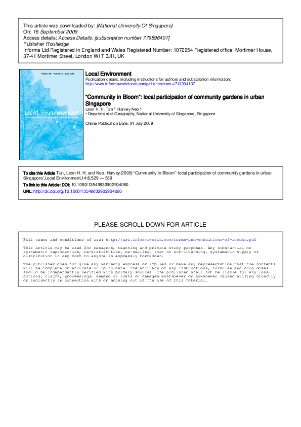 (PDF) “Community in Bloom”: local participation of community gardens in ...
