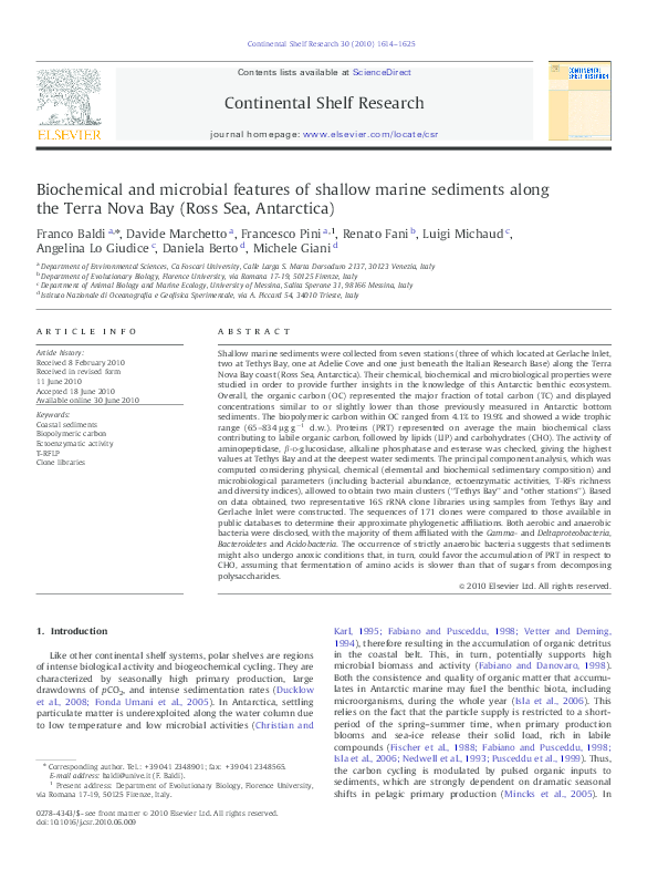 (PDF) Biochemical and microbial features of shallow marine sediments ...