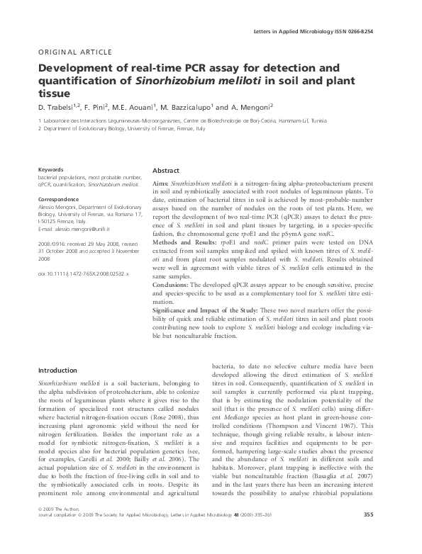 (PDF) Development of real-time PCR assay for detection and ...