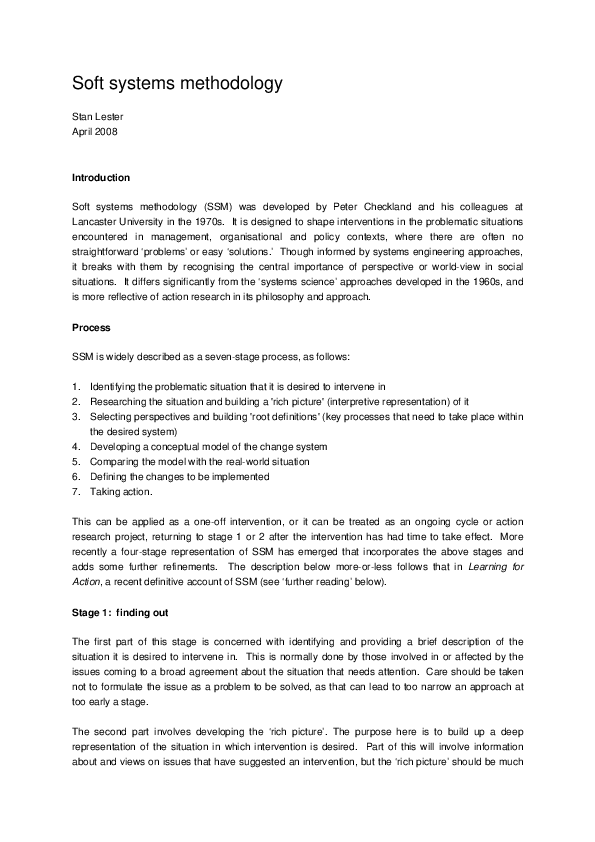 (PDF) Soft systems methodology Karim Qasim Academia.edu