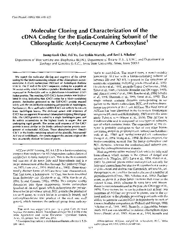 (PDF) Molecular cloning and characterization of the cDNA coding for the ...
