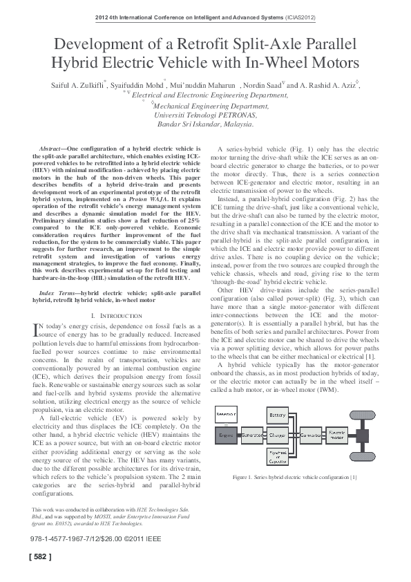 (PDF) Development of a Retrofit Split-Axle Parallel Hybrid Electric ...