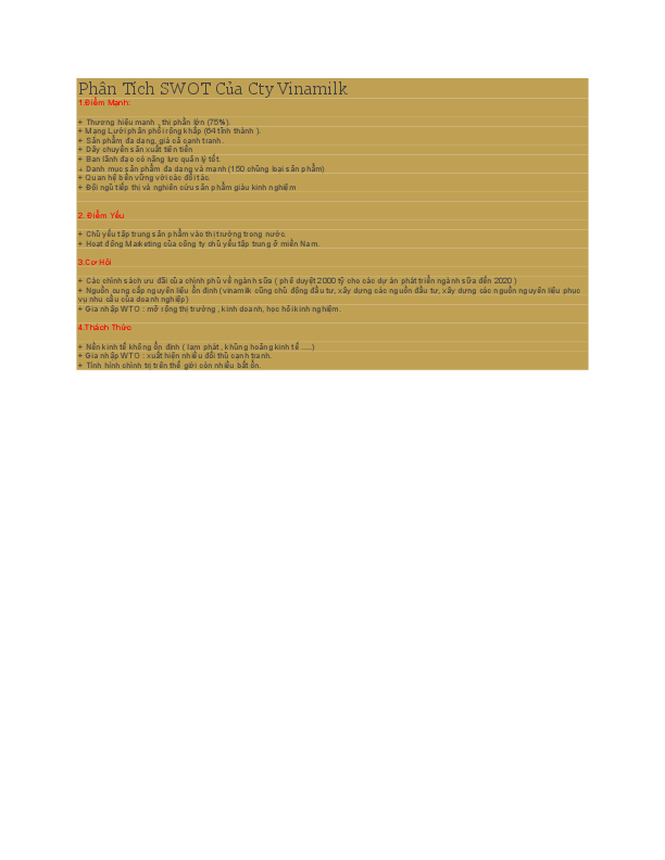 Swot analysis of vinamilk essay 06 image