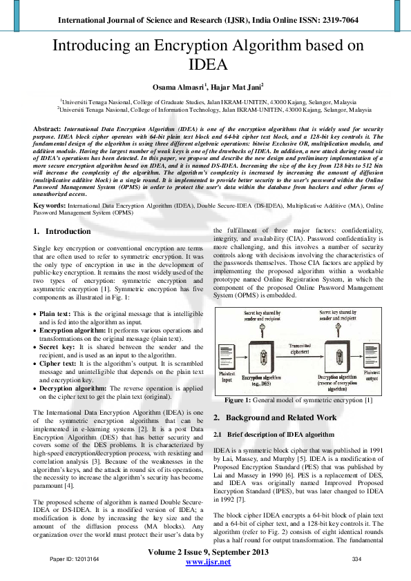 (PDF) Introducing an Encryption Algorithm based on International Data ...
