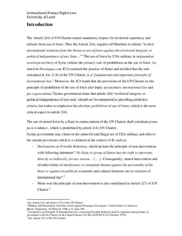 (DOC) International Human Rights law and International Humanitarian Law