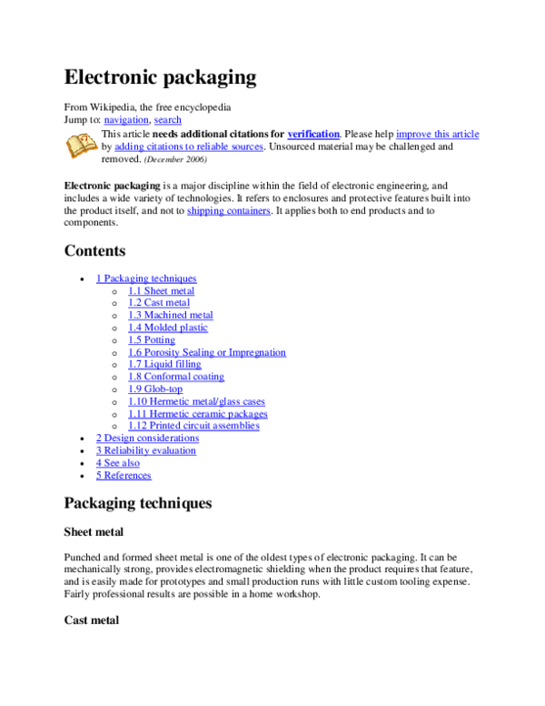 (DOC) Electronic packaging