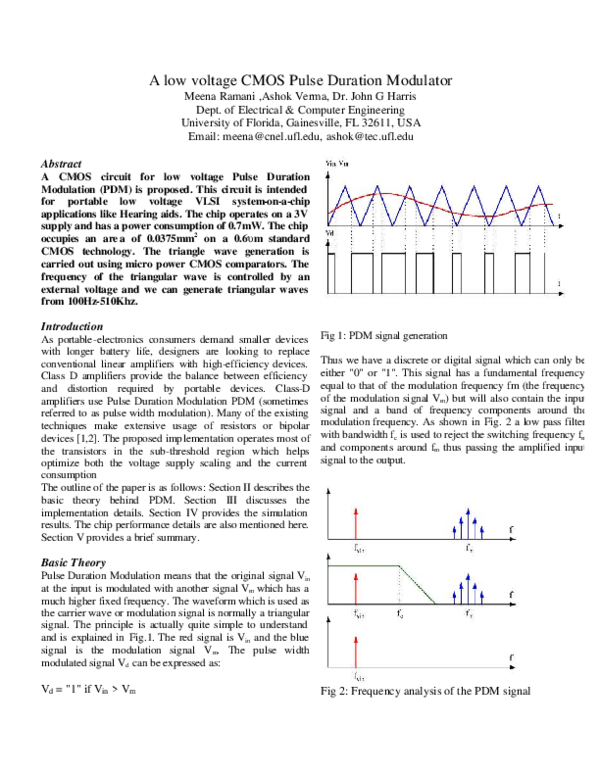 (PDF) CMOS Pulse Duration Modulator