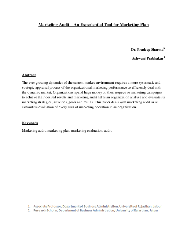 (DOC) Marketing Audit