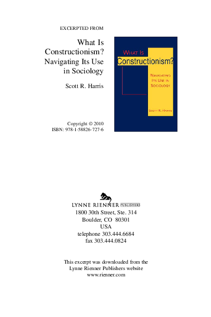  PDF Constructionism In Sociology Scott Harris Academia edu