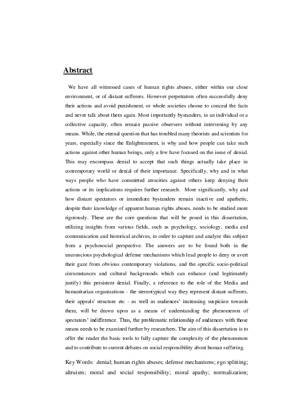 (DOC) Denying the fact of human rights abuses in contemporary society