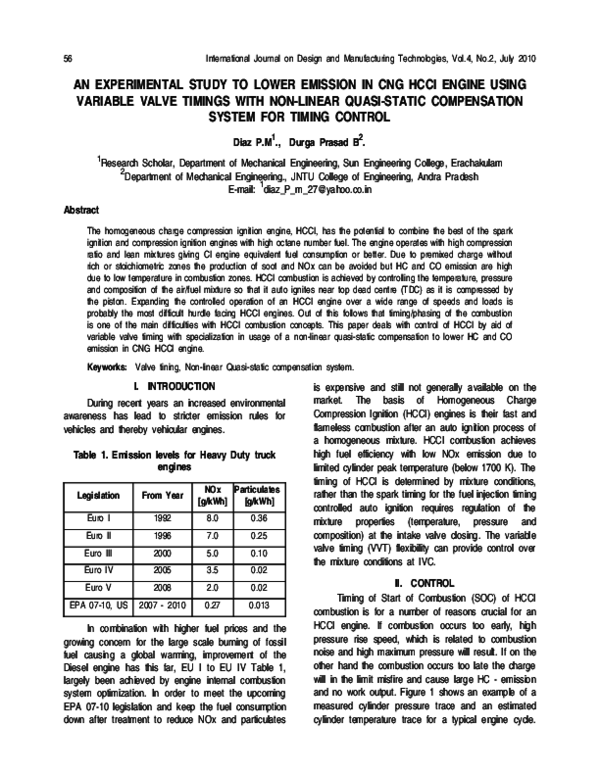 (PDF) SIMULATION AND PERFORMANCE ANALYSIS OF CNG FUELED HCCI ENGINE