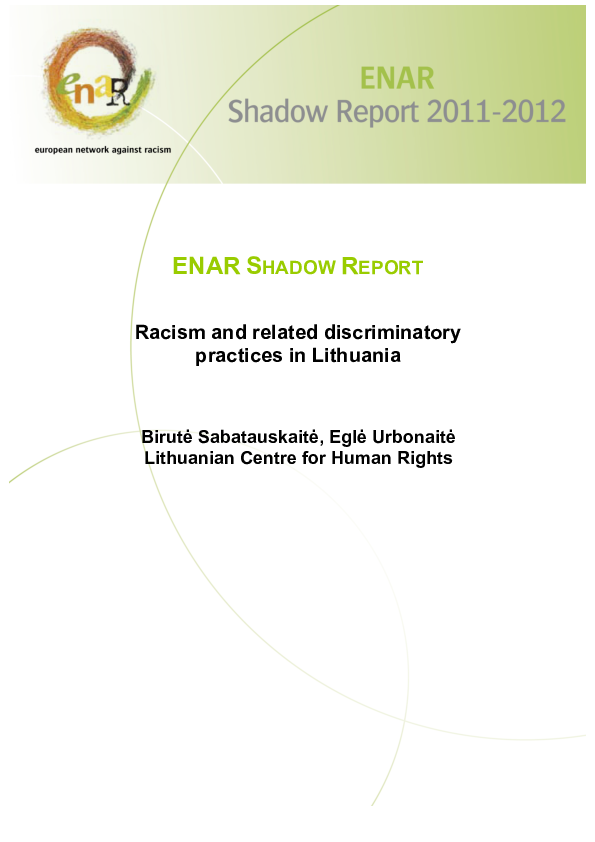 Shadow report racism and discrimination in Lithuania-2011-2012