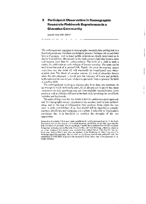 (PDF) 1998 Participant observation in demographic research: Fieldwork ...