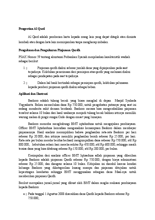 30 Contoh Soal Akuntansi Qardh Kumpulan Contoh Soal