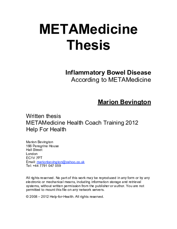 (PDF) The META Meaning of the symptoms of Inflammed bowel conditions.