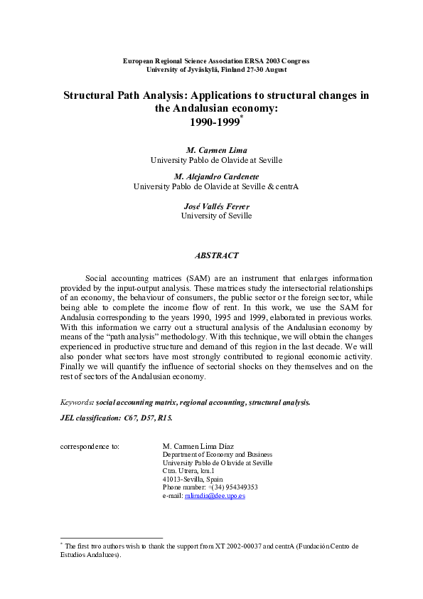 (PDF) Structural Path Analysis: Applications to Structural Changes in ...