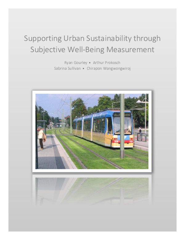 (PDF) Supporting Urban Sustainability through Subjective Well-Being ...