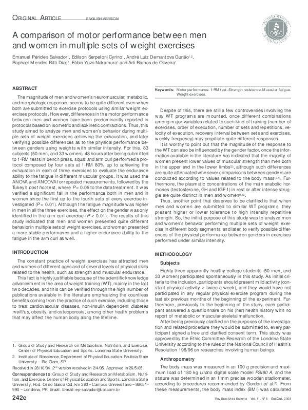 (PDF) A comparison of motor performance between men and women in ...