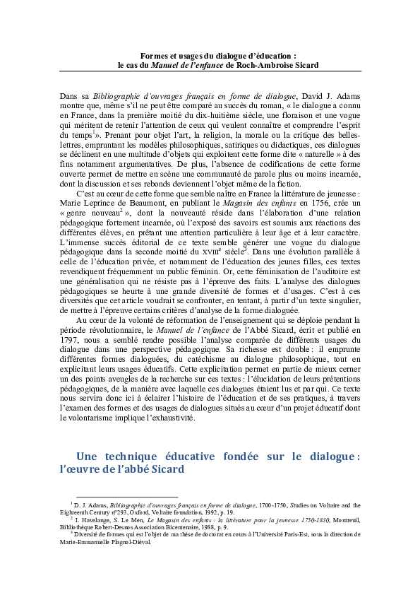 (PDF) Jeanne Chiron Formes et usages du dialogue d’éducation le cas
