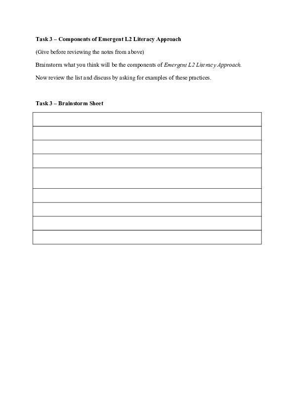 (DOC) Section 1 Emergent Literacy Tasks for Seminar 1 - questions