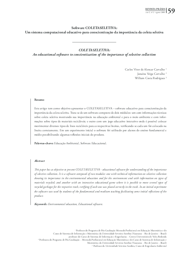 (PDF) Software COLETASELETIVA: Um sistema computacional educativo para ...
