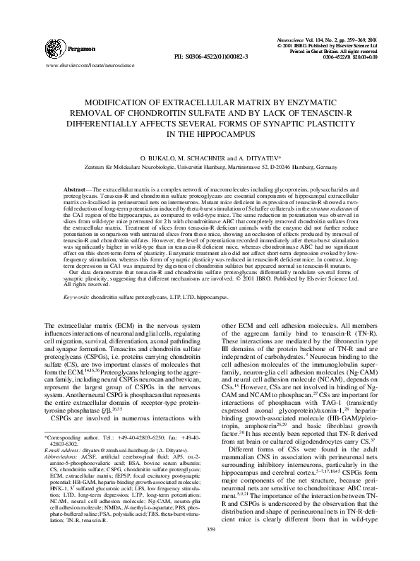 (PDF) Modification of extracellular matrix by enzymatic removal of