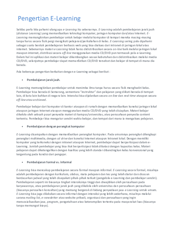 (PDF) Pengertian Elearning